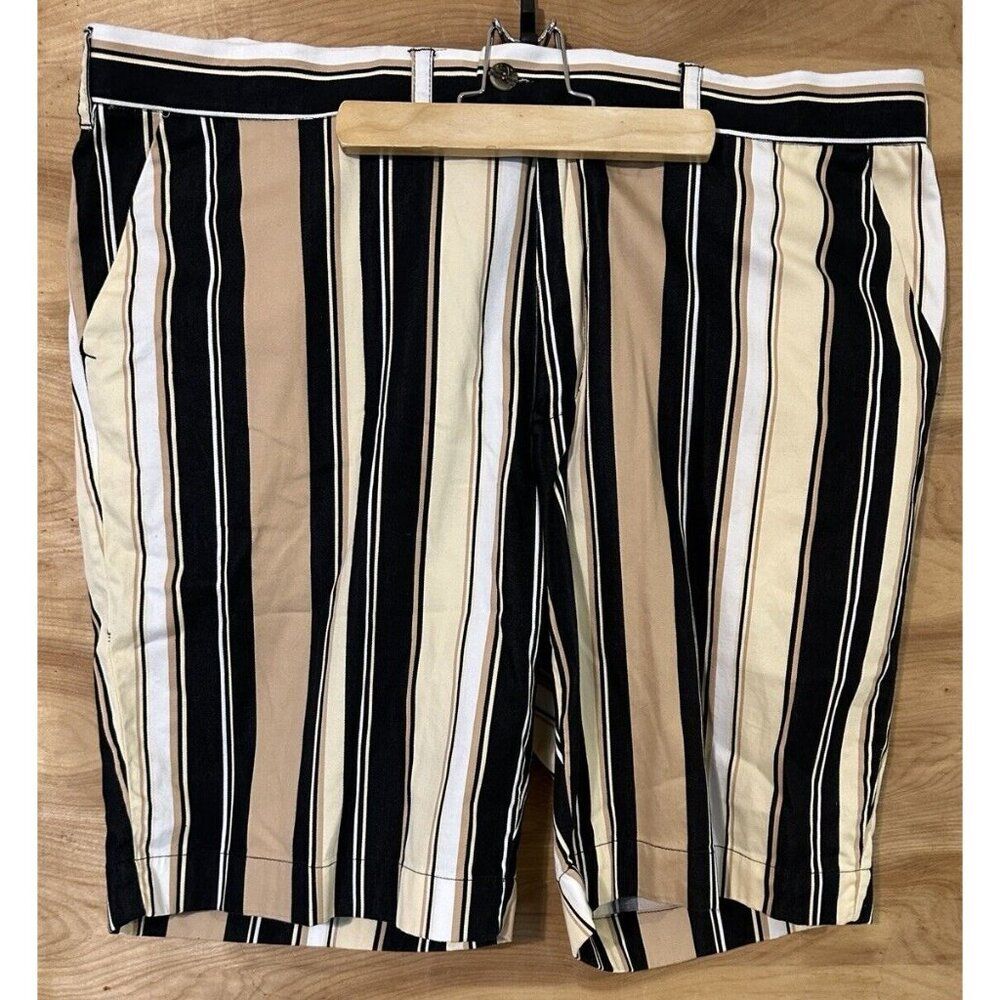 LOUDMOUTH GOLF Mens 42 Flat Front 10" Shorts Striped